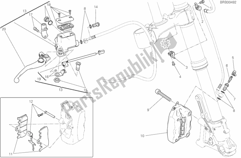 Tutte le parti per il Sistema Frenante Anteriore del Ducati Scrambler Icon USA 803 2017